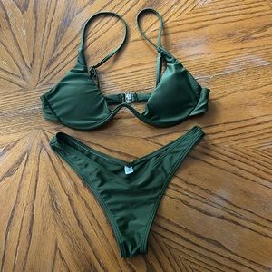 Bikini. Olive green triangle with underwire bikini size small
